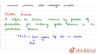 FACTOR INCOME AND TRANSFER INCOME [upl. by Ailenroc540]