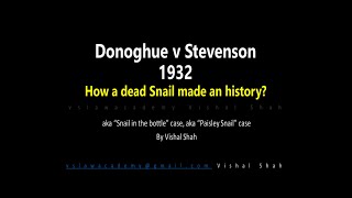 Donoghue v Stevenson 1932 case How a deadsnail made History llb law caselaw lawstudent 1k [upl. by Noelc62]