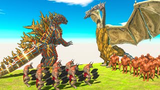 Thermos Godzilla vs King Gidorah amp Giant Godzilla  Animal Revolt Battle Simulator [upl. by Angid]