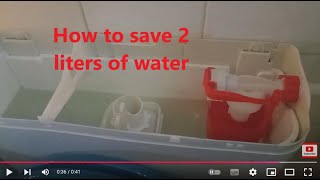 How to regulate the water level in a toilet cistern and save 2 liters of Water [upl. by Bartolome]