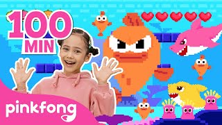 8Bit Baby Shark Doo doo doo  More  Kids Rhymes  Pinkfong Baby Shark [upl. by Suoivatra]