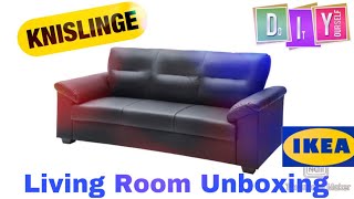 Living Room Unboxing IKEA KNISLINGE Sofa Idhult Black 34900 [upl. by Wanyen403]