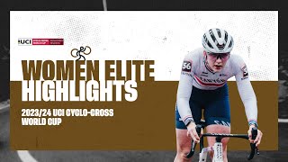 Zonhoven  Women Elite Highlights  202324 UCI Cyclocross World Cup [upl. by Hekking]