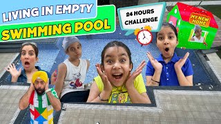 Living In Empty Swimming Pool  24 Hours Challenge  Ramneek Singh 1313  RS 1313 VLOGS [upl. by Grefe]