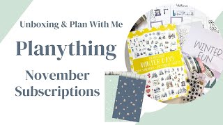 Unboxing amp Plan With Me  NEW Planything November Subscription Boxes [upl. by Eudora407]