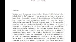 DeFiScanner Spotting DeFi Attacks Exploiting Logic Vulnerabilities on Blockchain [upl. by Attolrahc]