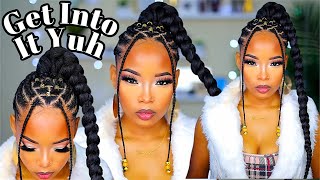 Braided Ponytail With Braiding Hair For Beginners Feat BTL Products [upl. by Annaeerb428]