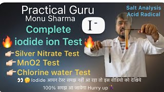 Iodide ion Test Acid Radical  CBSE XII  Practical Guru Monu Sharma [upl. by Spaulding]