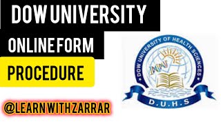 Dow university Karachi admission 2025dow university online form [upl. by Yelloh]