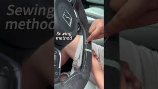 Alcantara Sewing method steeringwheel steeringwheelcover steeringwheeldiyalcantara diy [upl. by Gib]