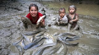 How to harvest giant fish ponds with your children to sell at the market buy food for your children [upl. by Nollaf]