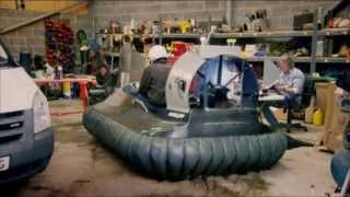 Top Gear  Jeremy Clarkson drives a hovercraft into the Top Gear workshop [upl. by Aekahs]