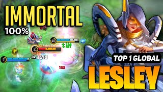 33 Kills Lesley Insane One Shot Damage Build Almost SAVAGE  Build Top 1 Global Lesley  MLBB [upl. by Tnattirb147]