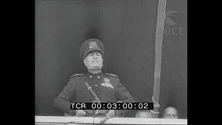 Dichiarazione di guerra 10 giugno 1940 HD Mussolini [upl. by Arahsak]