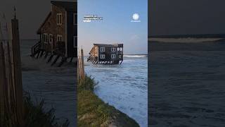 Outer Banks House Falls Into Water Floats Away [upl. by Aylad255]