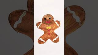 Gingerbread Man Acrylic Painting For Kids gingerbread christmas painting trending shorts [upl. by Custer]