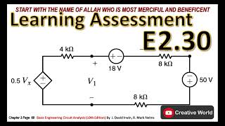 Chapter 2 Learning Assessment E 230 solution  Linear Circuit Analysis [upl. by Alleris]