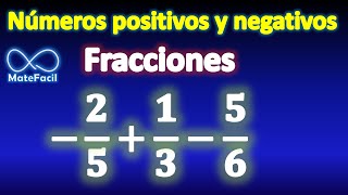 Suma y resta de Fracciones positivas y negativas Muy Fácil [upl. by Burt]