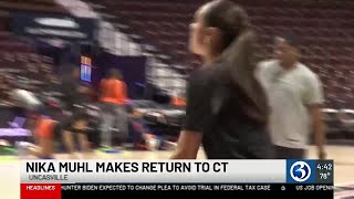 Former UConn Women’s Basketball star Nika Muhl makes return to CT [upl. by Introc]