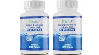 Safrel Sodium Bicarbonate Antiacid 650 mg 1000 Tablets for Relief of Acid Indigestion [upl. by Alatea]