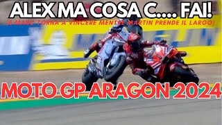 MOTO GP ARAGON 2024  Pecco Bagnaia crash e Marquez vince [upl. by Eelahc251]