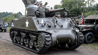 M4 105 Sherman driven with nice radial engine sound [upl. by Arracat]