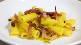 RIGATONI FIORI DI ZUCCA GUANCIALE E ZAFFERANO  FoodVlogger [upl. by Bolitho]