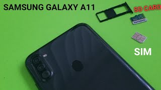 Samsung Galaxy A11 How to insert and remove SIM  Sd Card [upl. by Guenzi]