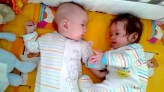 Cutest twin babies discover each other [upl. by Colwen985]