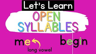 Open Syllables Syllable Types [upl. by Morton397]