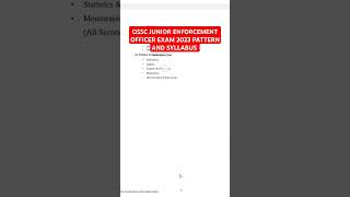 OSSC JUNIOR ENFORCEMENT OFFICER 2023 EXAM PATTERN AND SYLLABUS exampattern syllabus [upl. by Ormond]