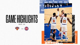 Highlights  Knicks Earn Third Preseason Win vs Pistons [upl. by Eical]