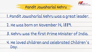 20 Lines On Pandit Jawaharlal Nehru  English Essay On Pandit Jawaharlal Nehru [upl. by Kacy]