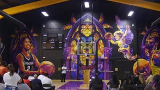 Lakers Mamba Sports Foundation unveil new gym in Watts [upl. by Reinar633]