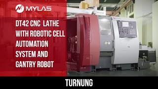 DT42 CNC LATHE TURNING CENTER with Robotic Cell automation system and Gantry robot [upl. by Natasha]