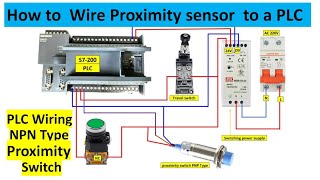 How to wire a proximity sensor to a PLC  Proximity sensor wiring  NPN sensor [upl. by Ainoek]