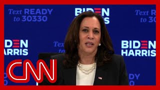 Hear Kamala Harris reaction to Trump and Bidens chaotic debate [upl. by Ecirehc]