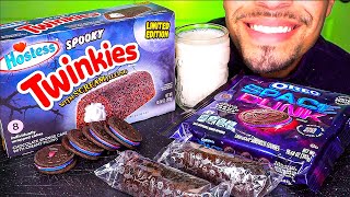 ASMR OREO SPACE DUNK CHOCOLATE TWINKIES WITH MILK EATING TREATS SOUNDS NO TALKING MUKBANG JERRYCANDY [upl. by Mackey]