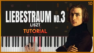 LIEBESTRAUM No 3 by Franz Liszt  Piano Tutorial Part 1 [upl. by Zevahc484]