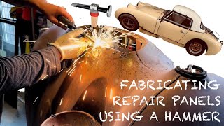 Timelapse AustinHealey Frogeye Sprite Build Ep1 Fabricating Repair Panels Using a Hammer [upl. by Nyllek999]