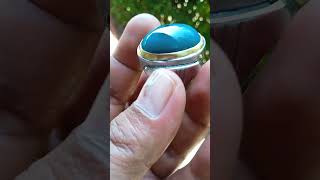 Natural Gem Silica set in stainless steel ring gemsilica naturalgemstones batuakik bacan [upl. by Gnil]