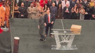 What happens with Roman Reigns off air during the 2024 WWE Hall of Fame [upl. by Arline422]