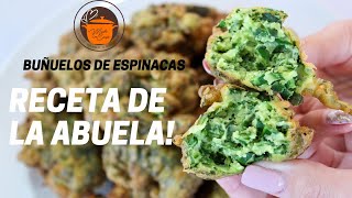 BUÑUELOS DE ESPINACAS DE LA ABUELA  Todo en crudo listo en 30 minutos [upl. by Laing947]