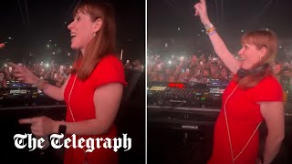 Angela Rayner spotted raving in DJ booth at Ibiza nightclub [upl. by Amalea]