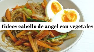 fideo cabello de angel sofrito con vegetales [upl. by Eizeerb]