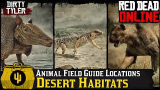 Red Dead Online All Desert Habitat Animal Locations Animal Field GuideNaturalist Role RDR2 [upl. by Elmore]