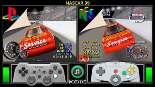 NASCAR 99 PlayStation vs Nintendo 64 Gameplay Comparison [upl. by Parish661]