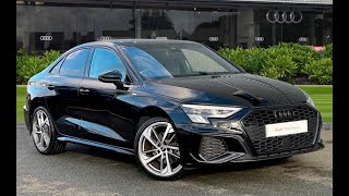 Approved Used Audi A3 Saloon Black Edition 35 TDI 150 PS S tronic  Stoke Audi  DV73 MKN [upl. by Luz292]