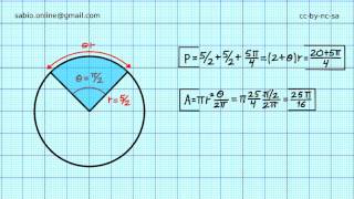Área y perímetro de polígonos VI  Sector circular [upl. by Carney]