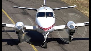 ✈️1971 Beechcraft King Air A90 FGNSS  Gusty Landing and Taxi to Parking Position ✈️ [upl. by Danelle]